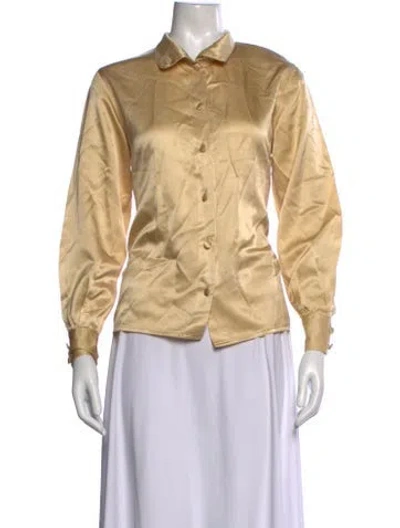 Pre-owned Ferragamo Long Sleeve Blouse In Neutrals