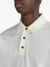 Ferragamo Long-sleeve Cotton Polo Shirt In Neutral