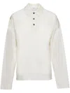 Ferragamo Long Sleeve Classic Polo In White In Neutral