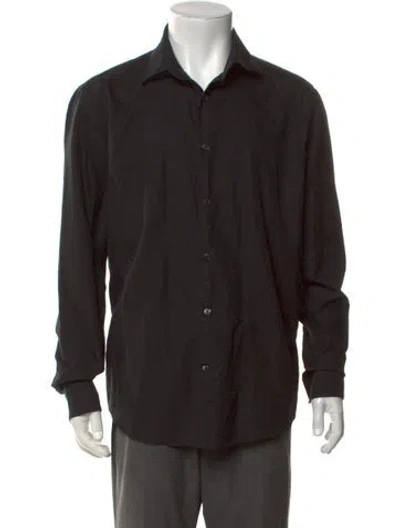 Pre-owned Ferragamo Long Sleeve Dress Shirt In Black