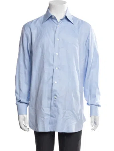 Pre-owned Ferragamo Long Sleeve Dress Shirt In Blue