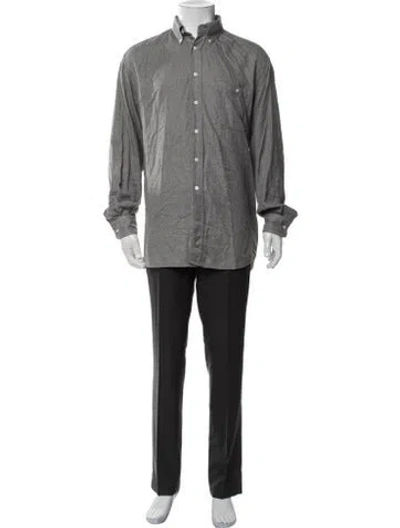 Pre-owned Ferragamo Long Sleeve Dress Shirt In Grey