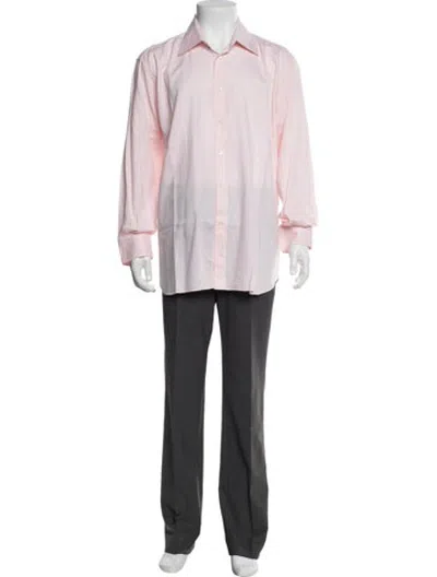 Pre-owned Ferragamo Long Sleeve Dress Shirt In Pink