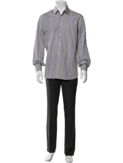 Pre-owned Ferragamo Long Sleeve Dress Shirt In White