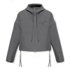 Ferragamo Long Sleeve Hooded Jacket In Grey