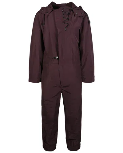 Ferragamo Long Sleeve Jumpsuit In Burgundy