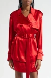 Ferragamo Long-sleeved Short Windbreaker In Red