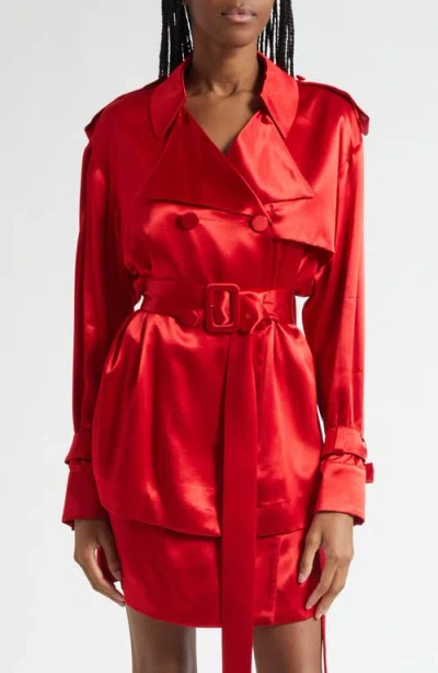 FERRAGAMO FERRAGAMO LONG SLEEVE SATIN TRENCH SHIRT