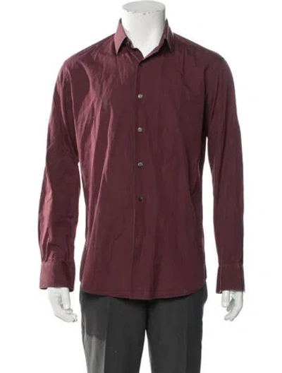 Pre-owned Ferragamo Long Sleeve Shirt In Burgundy