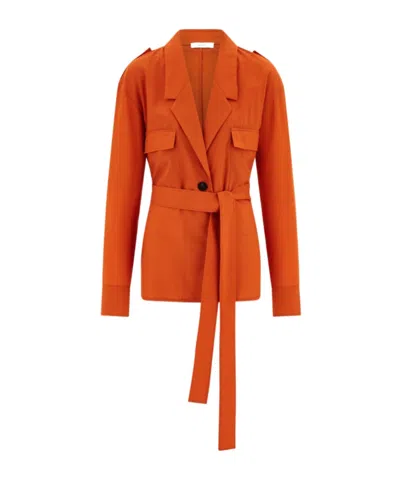 Ferragamo Long Sleeve Shirt In Orange
