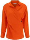 Ferragamo Shirt With Asymmetrical Closure Orange Women In Orange