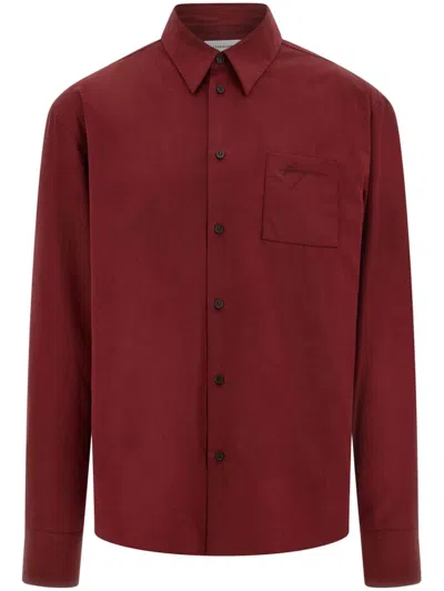 Ferragamo Shirt With Micro Print Detail In Red
