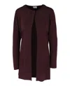 Ferragamo Long Sleeve Silk-blend Sweater In Brown