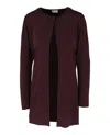 Ferragamo Long Sleeve Silk-blend Sweater In Red