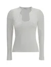 Ferragamo Rippled Neckline Long-sleeved Top