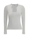 Ferragamo Rippled Neckline Long-sleeved Top
