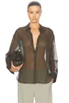 Ferragamo Long Sleeve Top In Olive