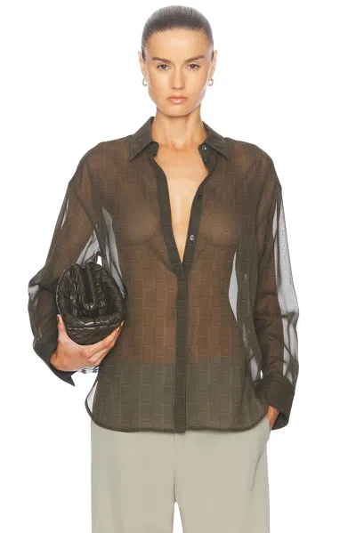 Ferragamo Long Sleeve Top In Olive