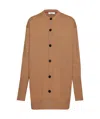 Ferragamo Woman Cashmere Cardigan Dress In Brown