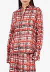 Ferragamo Long-sleeved Checked Shirt In Red