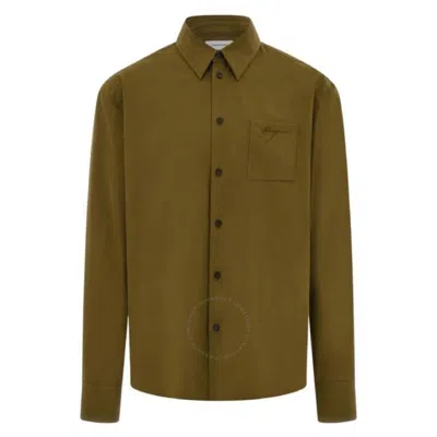 Ferragamo Long Sleeved Classic-fit Poplin Shirt In Green