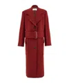 Ferragamo Belted Wool And Cashmere-blend Coat In Red