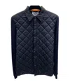 Ferragamo Long-sleeved Down Jacket In Blue