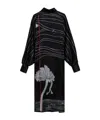 Ferragamo Spirit Print Satin Dress In Black