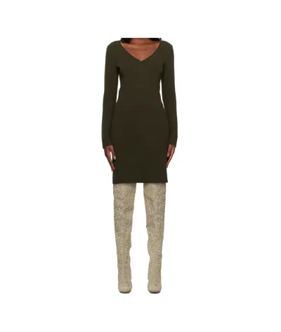 Ferragamo Long-sleeved Dress In Black