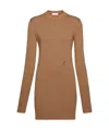 Ferragamo Woman Cashmere Mini Dress In Brown