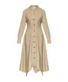 Ferragamo Button-up Midi Shirt Dress In Nude