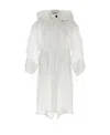 Ferragamo Silk Blend Chiffon Trenchcoat With Removable Hood In White