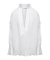 Ferragamo White Caftano Shirt In Silk Blend Woman In White