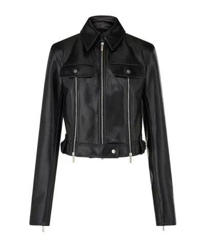 FERRAGAMO LONG-SLEEVED LEATHER JACKET