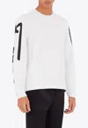 Ferragamo Long-sleeved Logo T-shirt In White