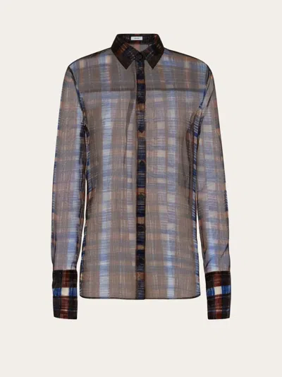 FERRAGAMO LONG-SLEEVED ORGANZA SHIRT