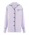 Ferragamo Long-sleeved Pajamas Shirt In Lavender Blue