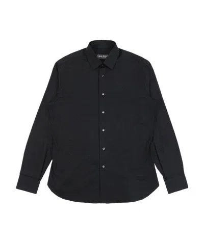 Ferragamo Long-sleeved Shirt In Black