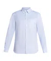 Ferragamo Monogram Jacquard Button-up Shirt In Blue