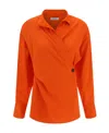 Ferragamo Shirt With Asymmetrical Closure Orange Women In Orange