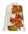 Ferragamo Woman Botanical Print Shirt In White