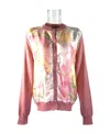 Ferragamo Long-sleeved Stitched Cardigan In Pink