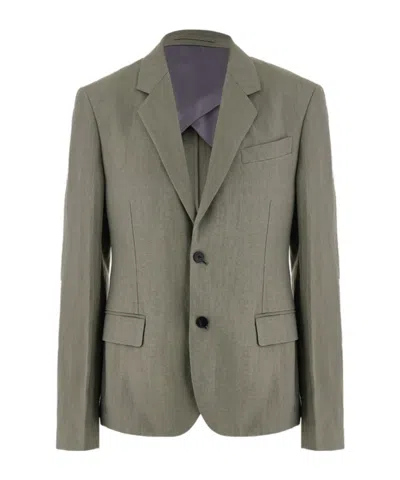 Ferragamo Man Single Breasted Tailored Blazer In Grey