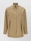 Ferragamo Long Sleeves Panel Shirt In Brown