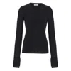 Ferragamo Long Sleeves Round-neck In Black