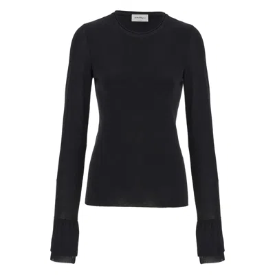 Ferragamo Long Sleeves Round-neck In Black