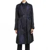 Ferragamo Long Sleeves Trench Coat In Blue In Blue