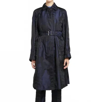 Ferragamo Long Sleeves Trench Coat In Blue