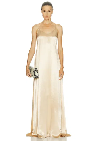 Ferragamo Long Slip Dress In Brown