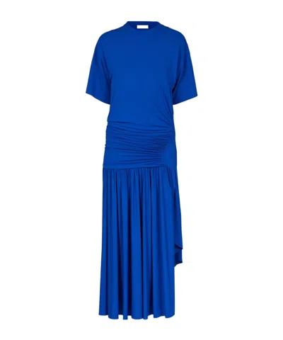 FERRAGAMO LONG T-SHIRT DRESS WITH DRAPE DETAIL